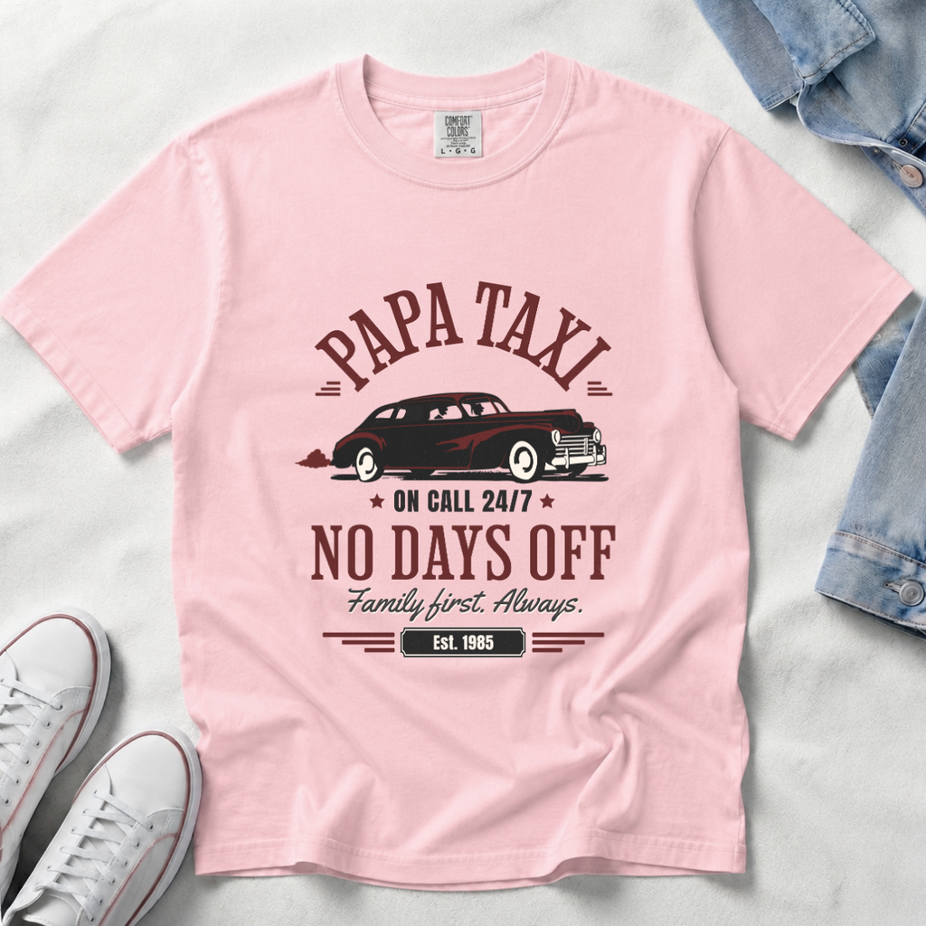 Papa Taxi Since 1985 – Vintage Dad T-Shirt, Gift for Dad