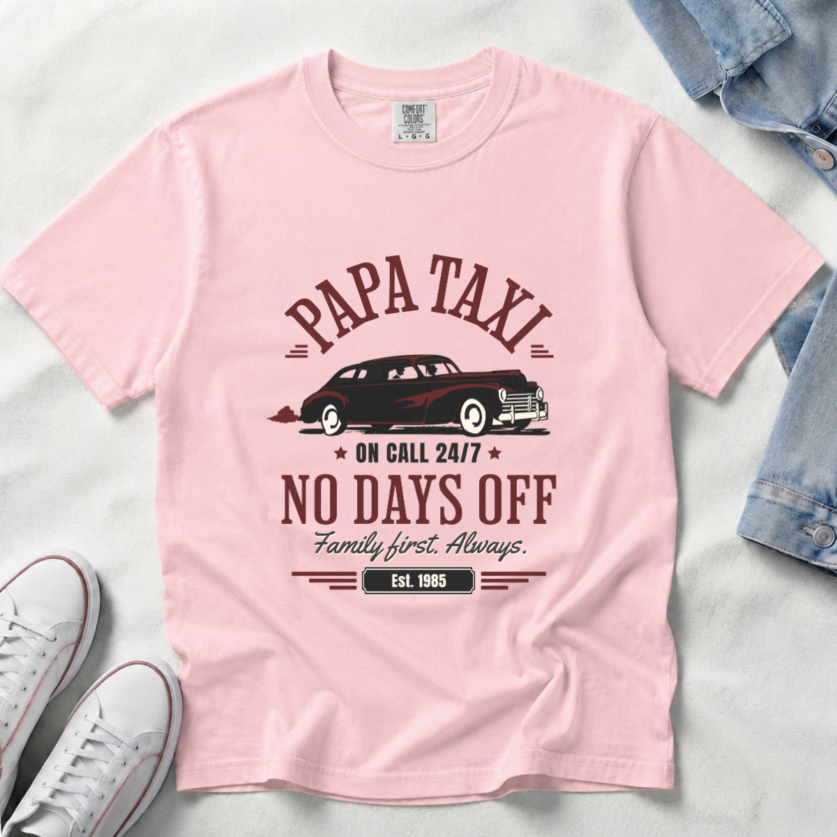Papa Taxi Since 1985 – Vintage Dad T-Shirt, Gift for Dad