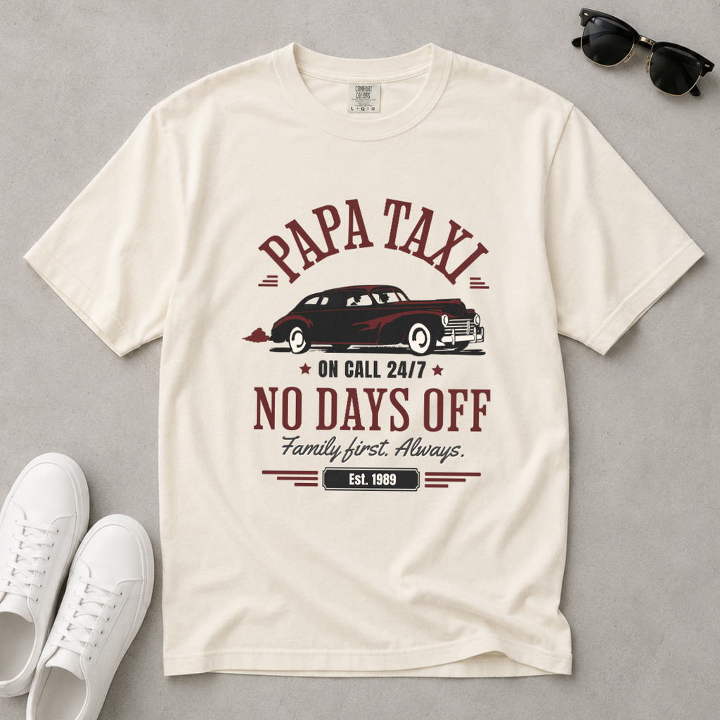 Papa Taxi Since 1989 – Vintage Dad T-Shirt, Gift for Dad