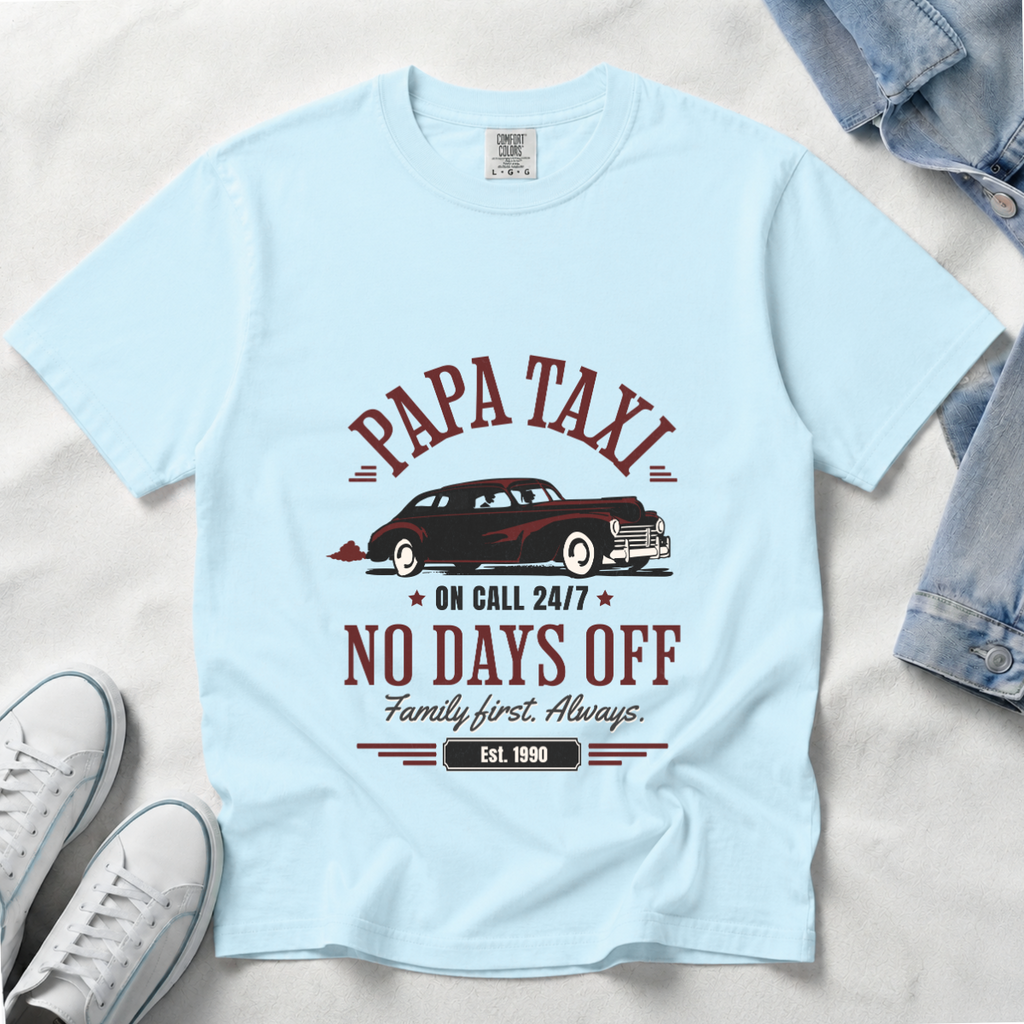 Papa Taxi Since 1990 – Vintage Dad T-Shirt, Gift for Dad