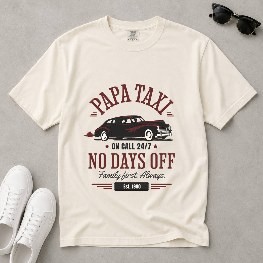 Papa Taxi Since 1990 – Vintage Dad T-Shirt, Gift for Dad