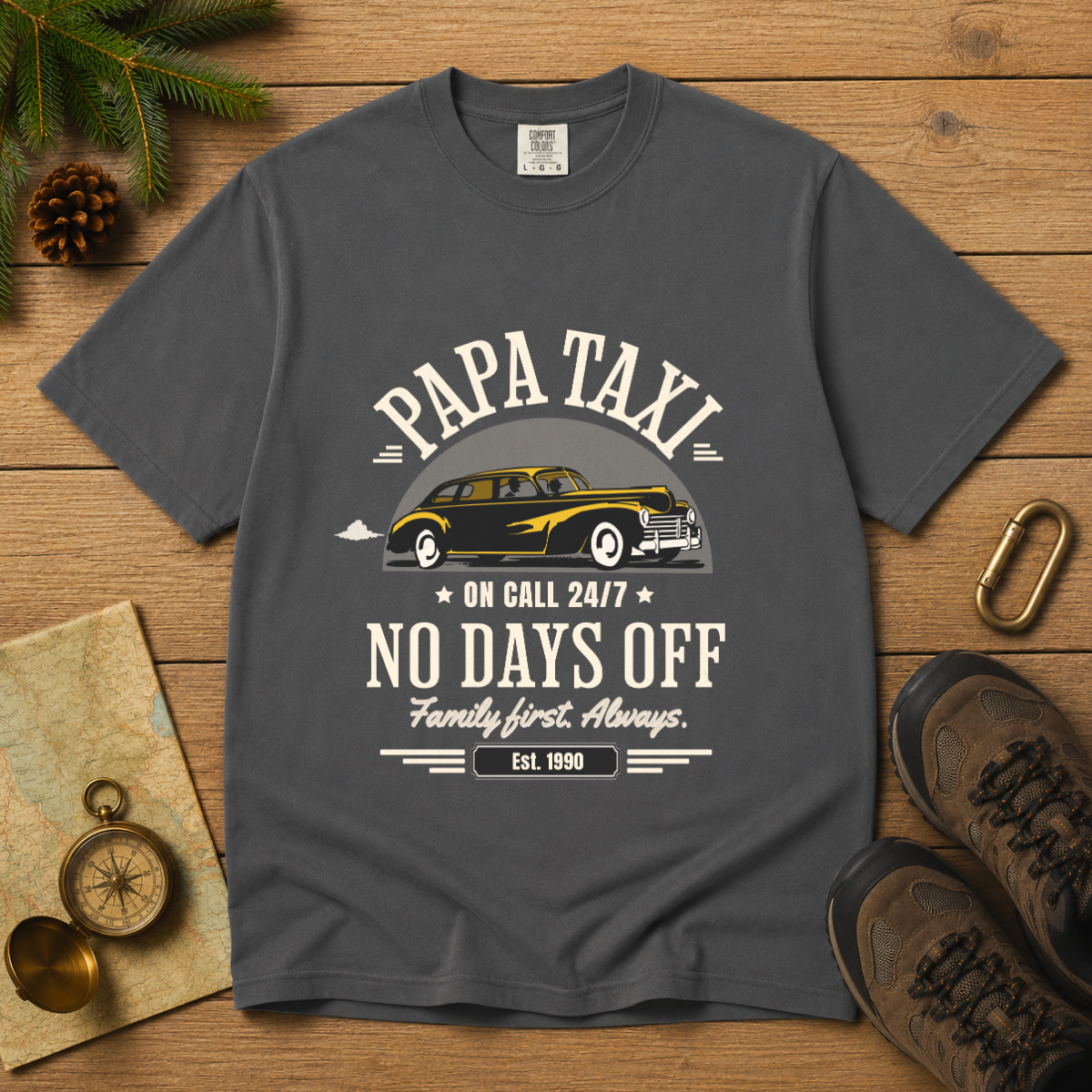 Papa Taxi Since 1990 – Vintage Dad T-Shirt, Gift for Dad