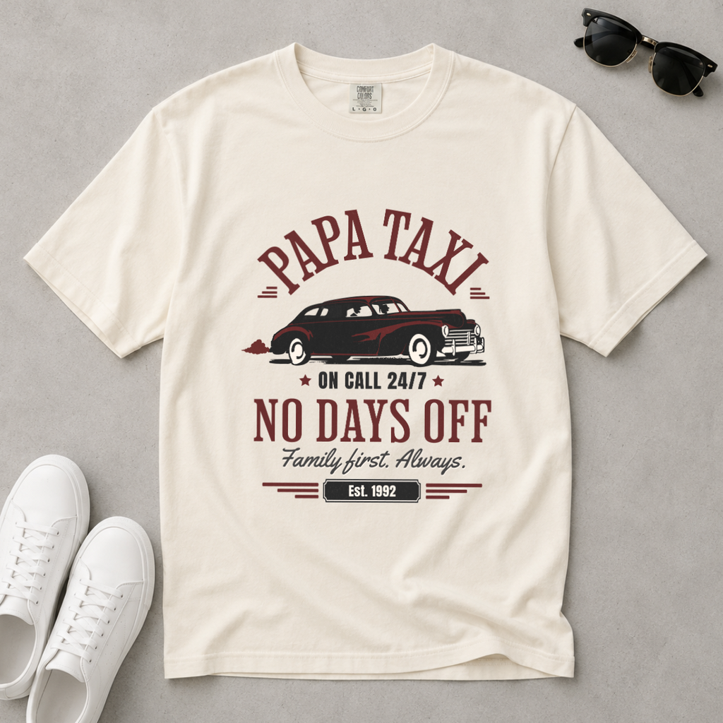 Papa Taxi Since 1992 – Vintage Dad T-Shirt, Gift for Dad