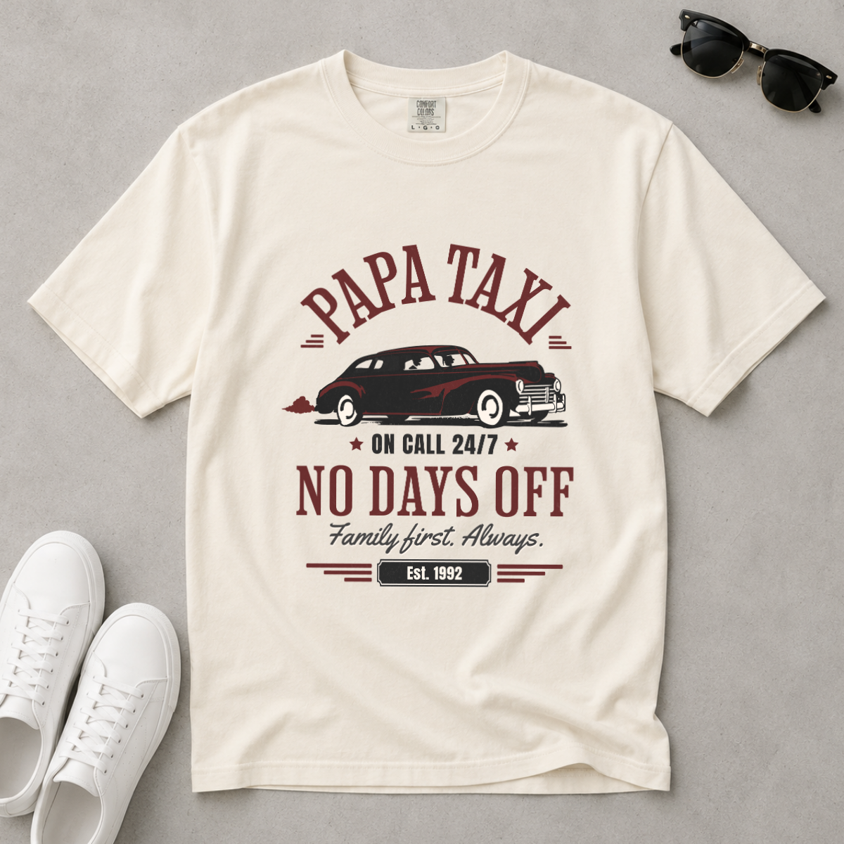 Papa Taxi Since 1992 – Vintage Dad T-Shirt, Gift for Dad