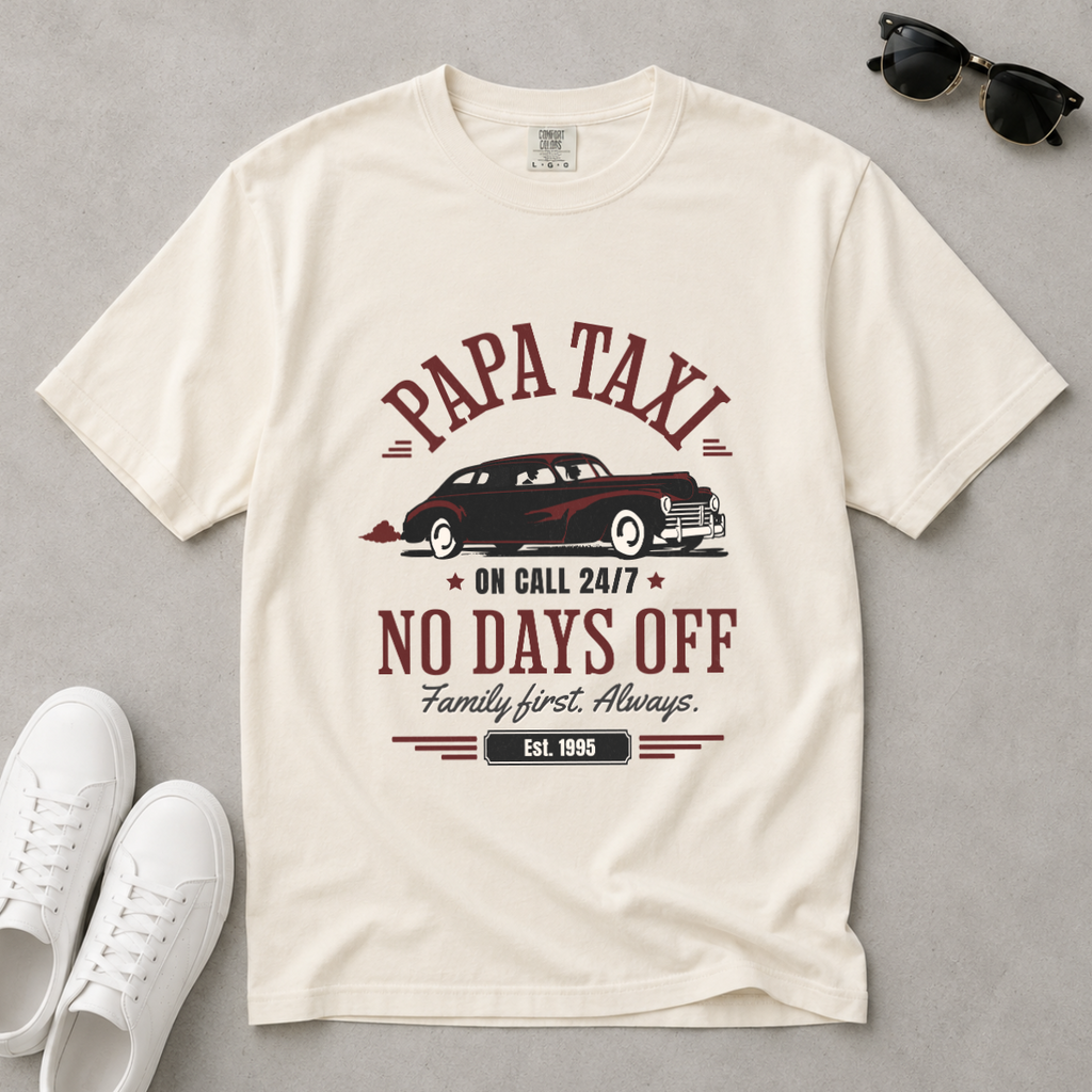 Papa Taxi Since 1995 – Vintage Dad T-Shirt, Gift for Dad