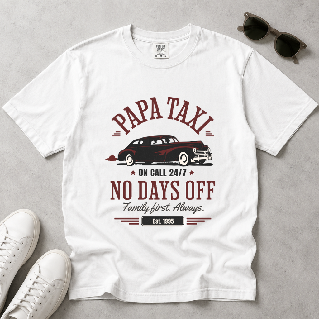 Papa Taxi Since 1995 – Vintage Dad T-Shirt, Gift for Dad