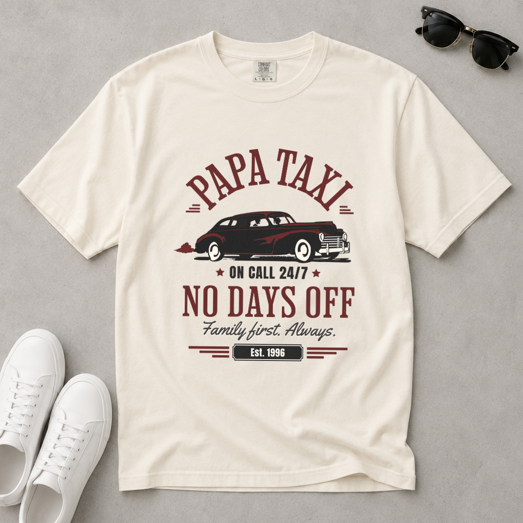 Papa Taxi Since 1996 – Vintage Dad T-Shirt, Gift for Dad