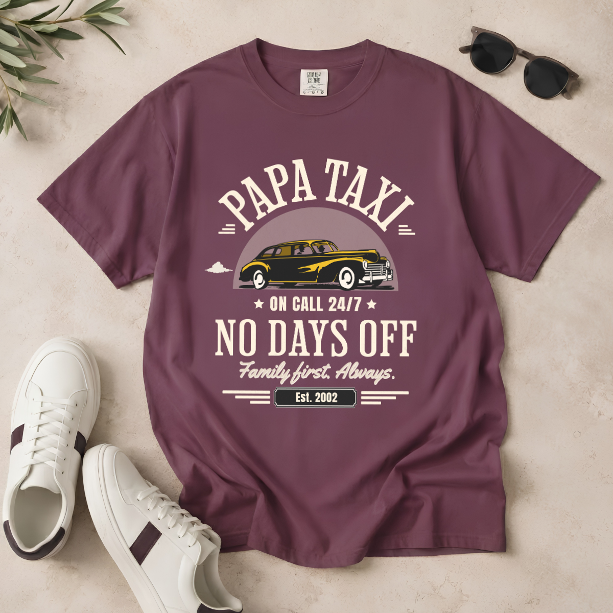 Papa Taxi Since 2002 – Vintage Dad T-Shirt, Gift for Dad