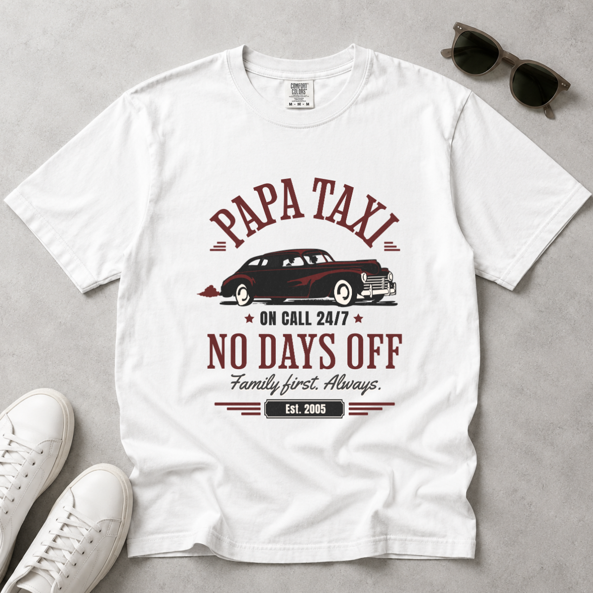 Papa Taxi Since 2005 – Vintage Dad T-Shirt, Gift for Dad
