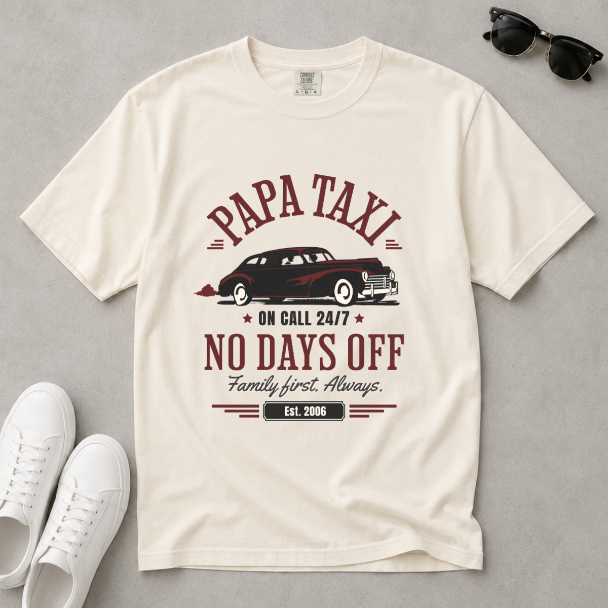 Papa Taxi Since 2006 – Vintage Dad T-Shirt, Gift for Dad