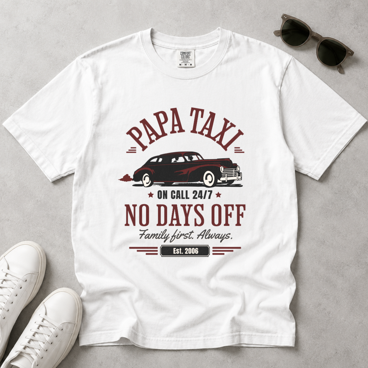 Papa Taxi Since 2006 – Vintage Dad T-Shirt, Gift for Dad