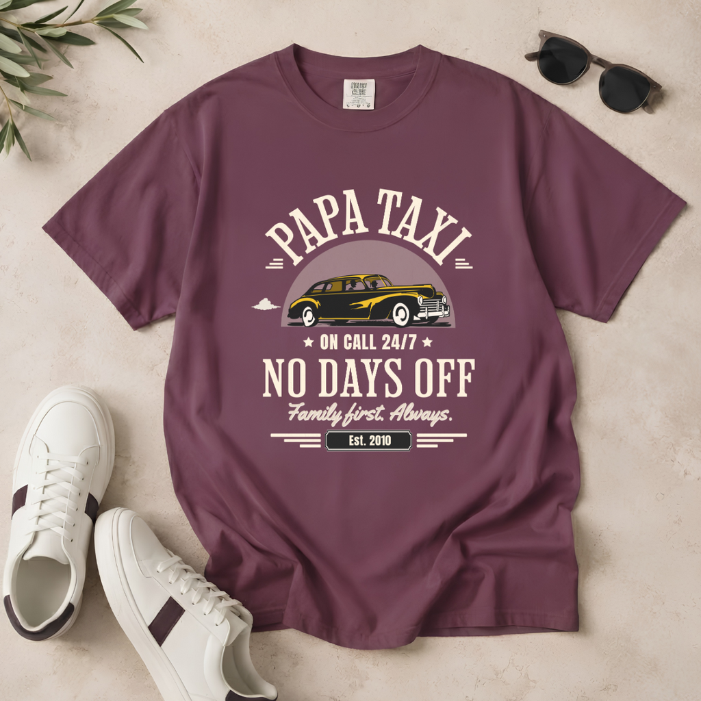 Papa Taxi Since 2010 – Vintage Dad T-Shirt, Gift for Dad