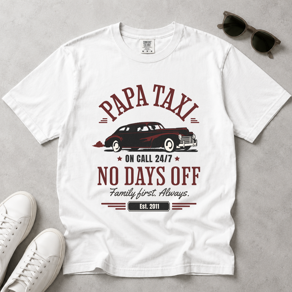 Papa Taxi Since 2011 – Vintage Dad T-Shirt, Gift for Dad
