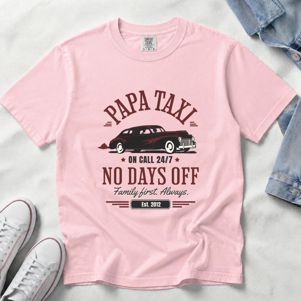 Papa Taxi Since 2012 – Vintage Dad T-Shirt, Gift for Dad
