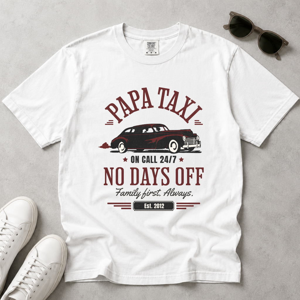 Papa Taxi Since 2012 – Vintage Dad T-Shirt, Gift for Dad