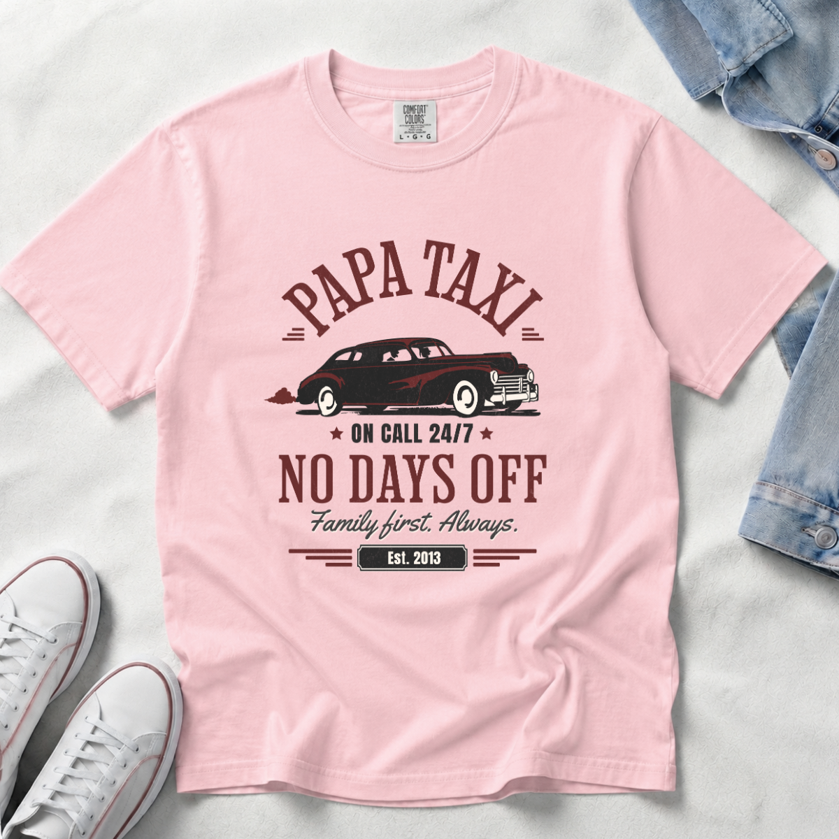 Papa Taxi Since 2013 – Vintage Dad T-Shirt, Gift for Dad