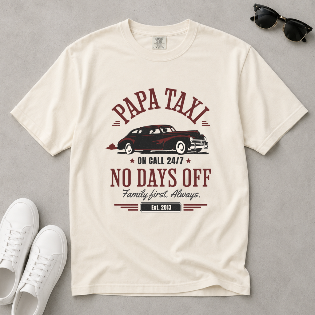 Papa Taxi Since 2013 – Vintage Dad T-Shirt, Gift for Dad