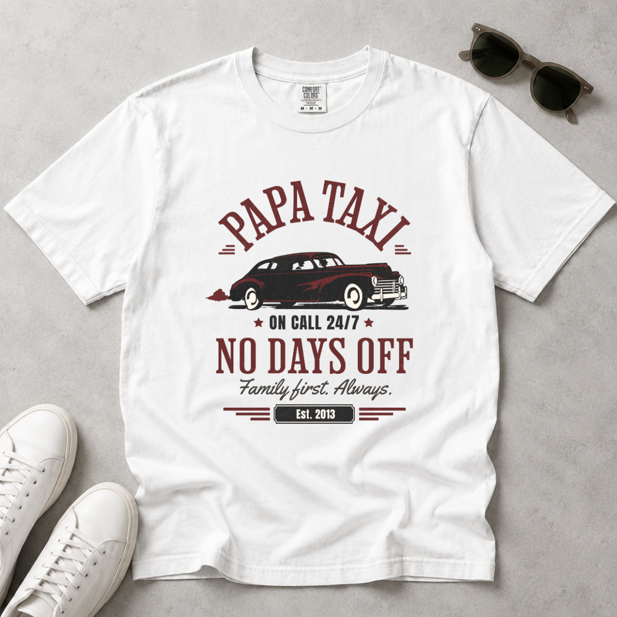 Papa Taxi Since 2013 – Vintage Dad T-Shirt, Gift for Dad