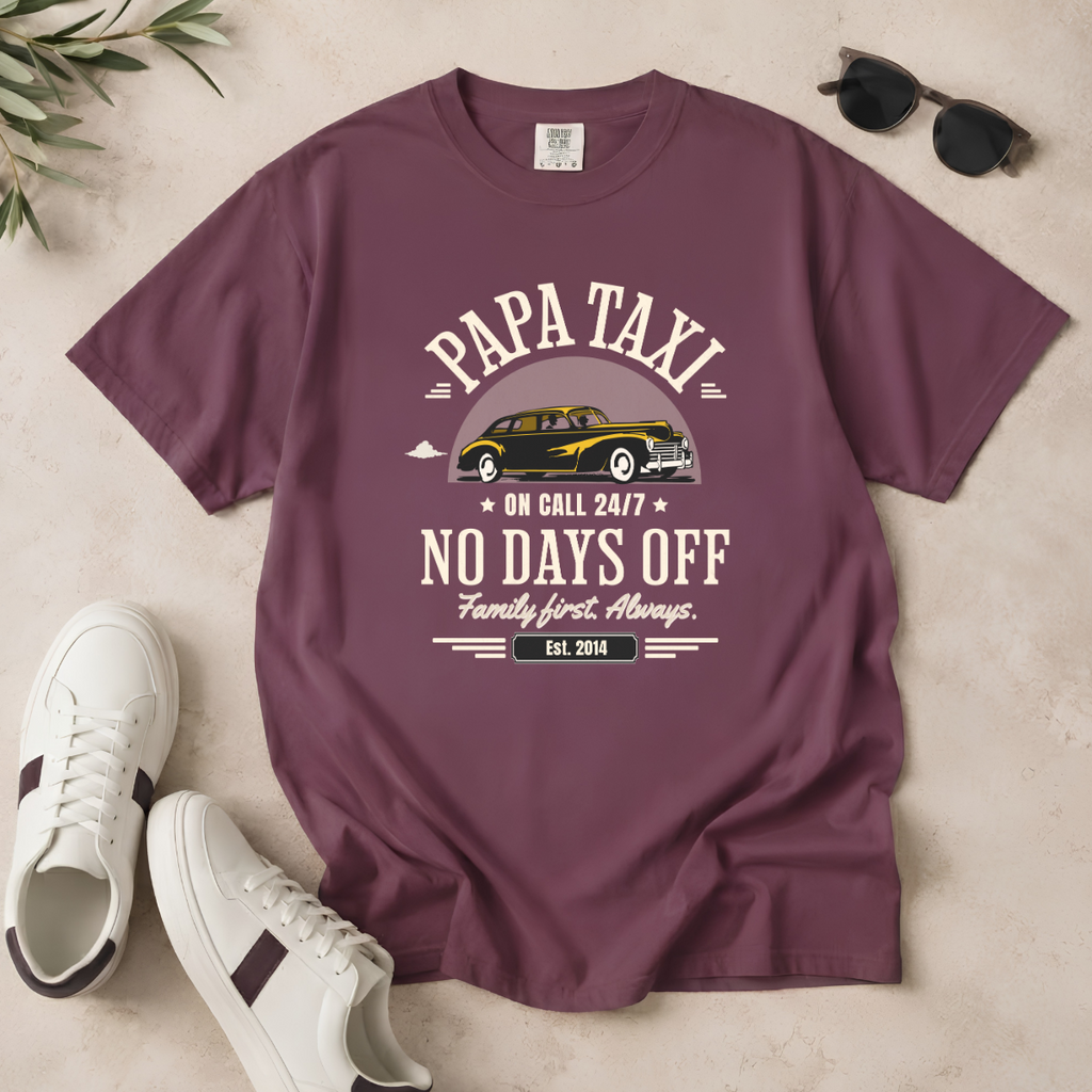 Papa Taxi Since 2014 – Vintage Dad T-Shirt, Gift for Dad