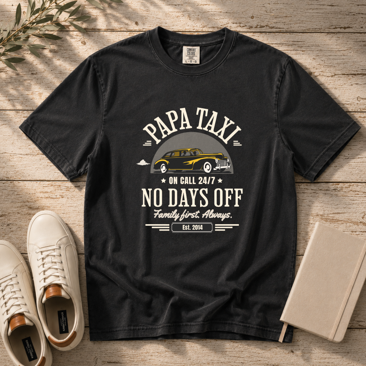 Papa Taxi Since 2014 – Vintage Dad T-Shirt, Gift for Dad