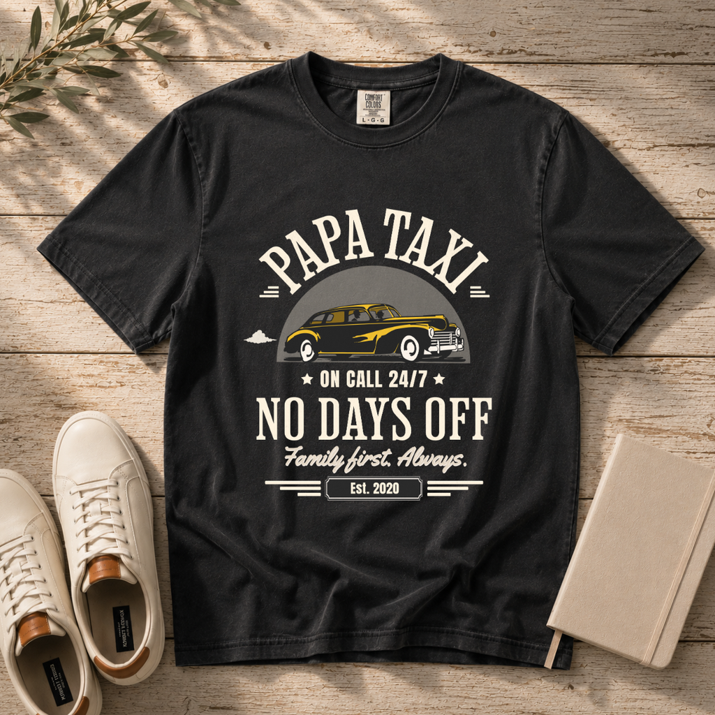 Papa Taxi Since 2020 – Vintage Dad T-Shirt, Gift for Dad