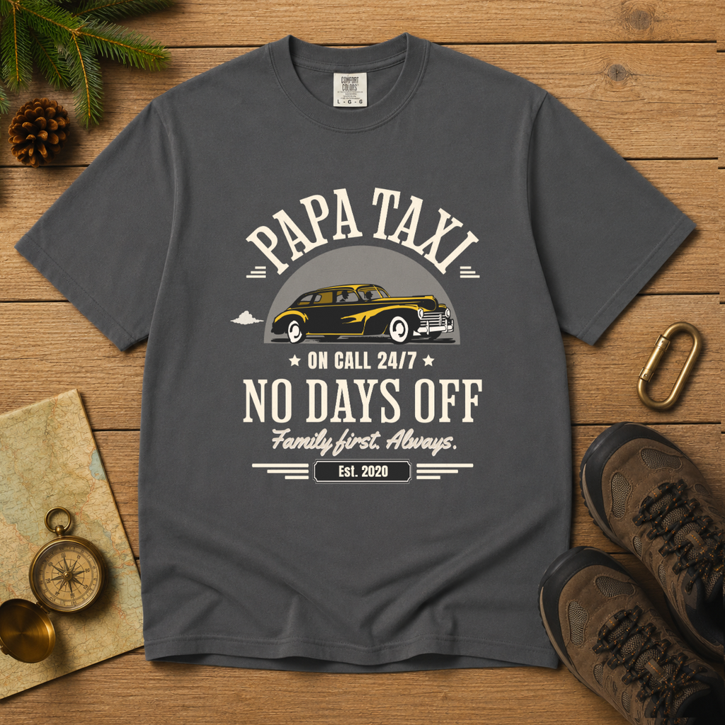 Papa Taxi Since 2020 – Vintage Dad T-Shirt, Gift for Dad