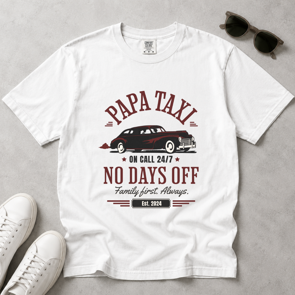 Papa Taxi Since 2023 – Vintage Dad T-Shirt, Gift for Dad