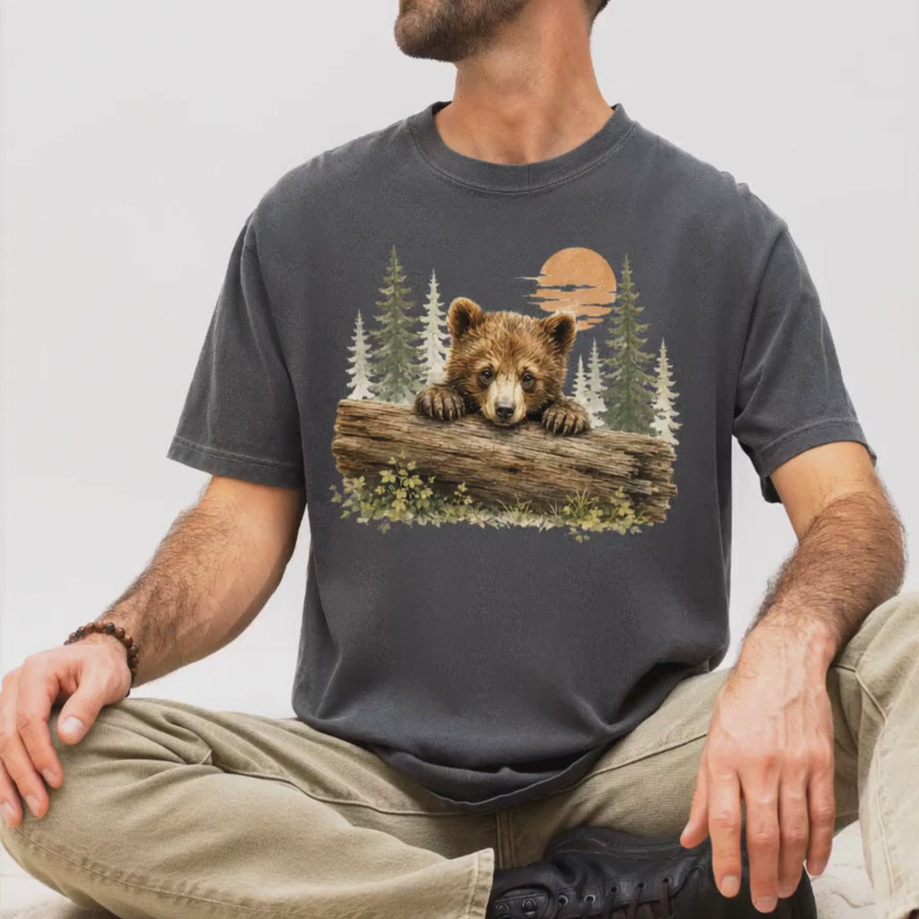 Curious Bear Cub – Wildlife Explorer T-Shirt | Outdoors Edition