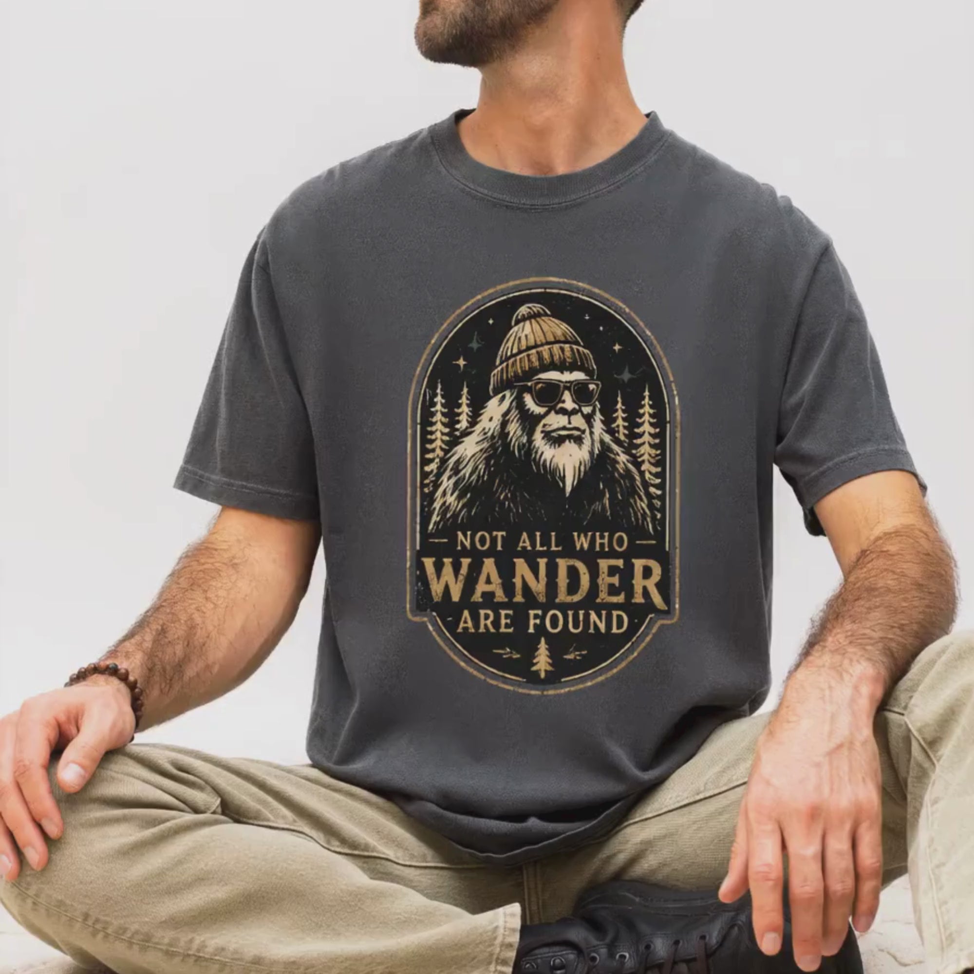 Not All Who Wander Are Found – Funny Bigfoot T-Shirt | Outdoors Edition