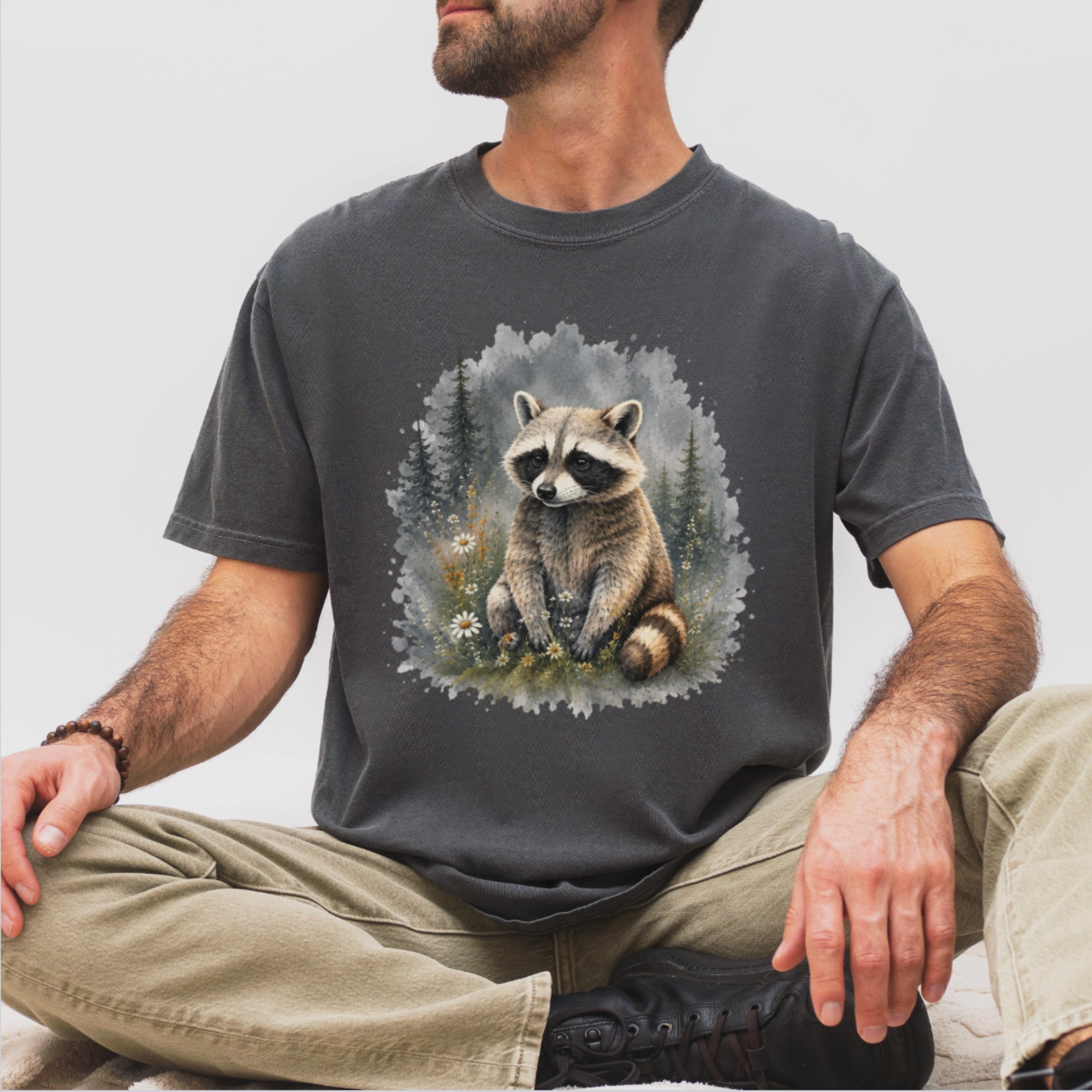 Cute Raccoon – Watercolor Wildlife T-Shirt | Explorer Edition