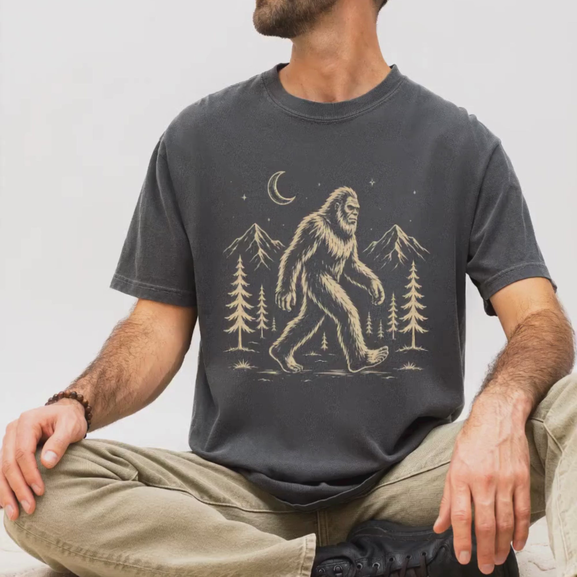 Moonlight Bigfoot – Night Hike T-Shirt | Outdoors Edition
