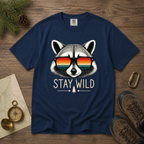 Stay Wild Raccoon – Retro Sunglasses T-Shirt | Explorer Edition