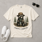 Happy Camper Raccoon – Camping T-Shirt | Explorer Edition
