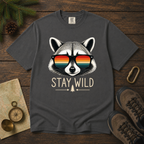 Stay Wild Raccoon – Retro Sunglasses T-Shirt | Explorer Edition