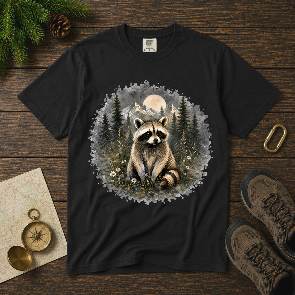 Raccoon Nature – Woodland Animal T-Shirt | Explorer Edition