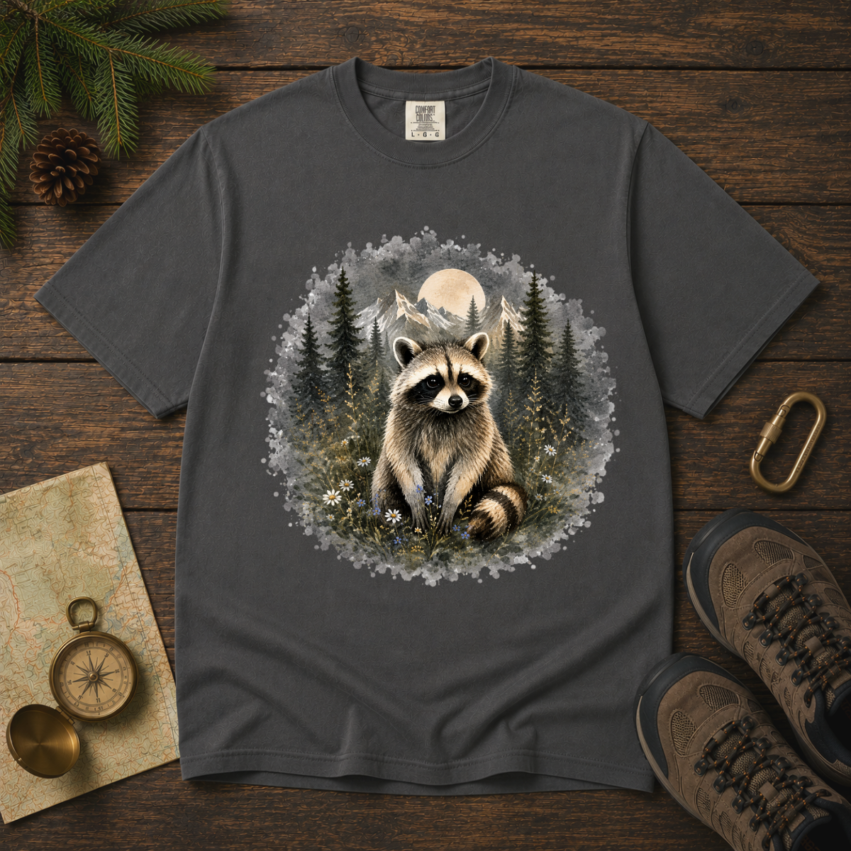 Raccoon Nature – Woodland Animal T-Shirt | Explorer Edition