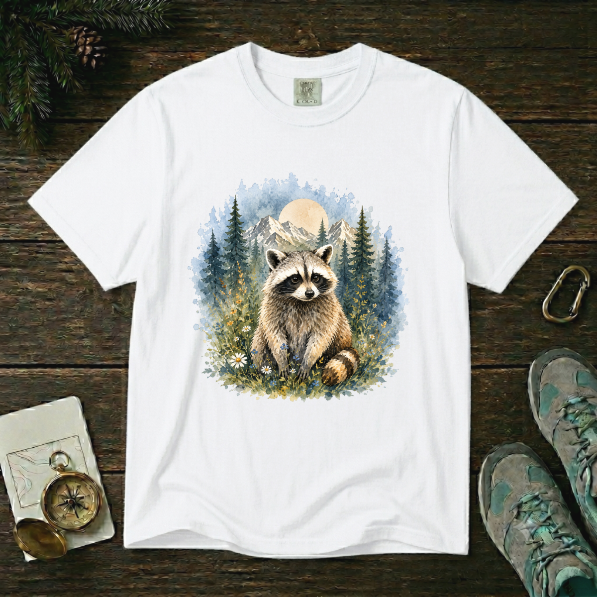 Raccoon Nature – Woodland Animal T-Shirt | Explorer Edition