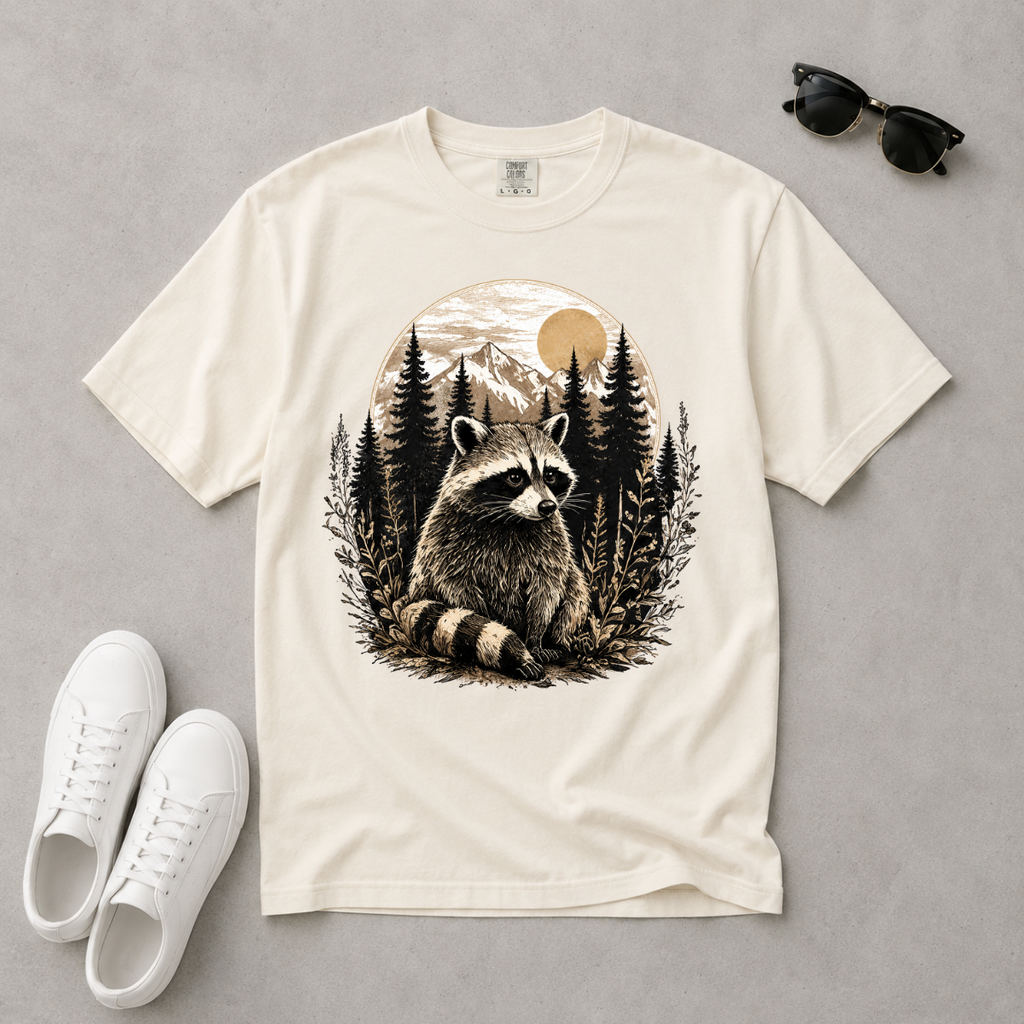 Woodland Raccoon – Forest T-Shirt | Explorer Edition