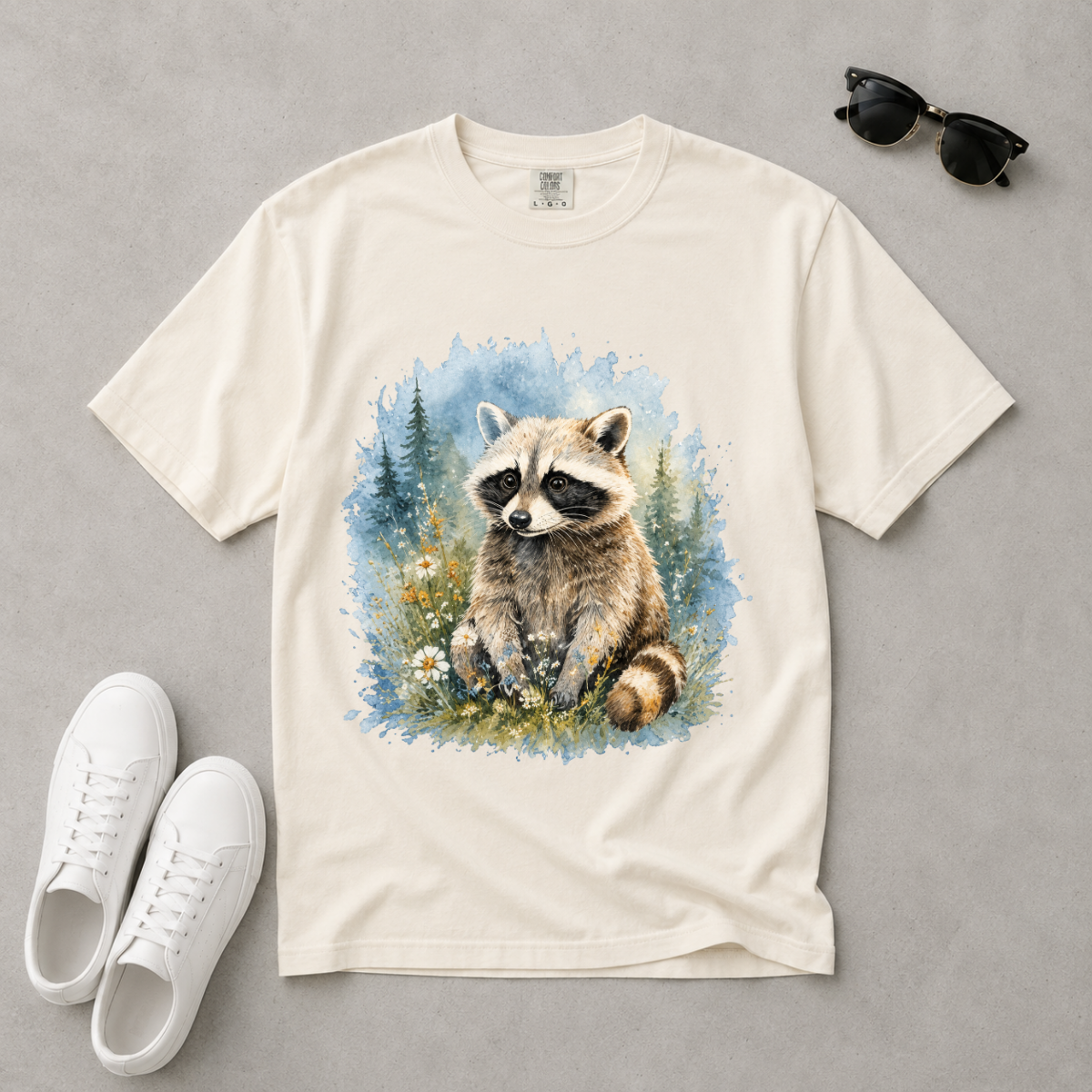 Cute Raccoon – Watercolor Wildlife T-Shirt | Explorer Edition