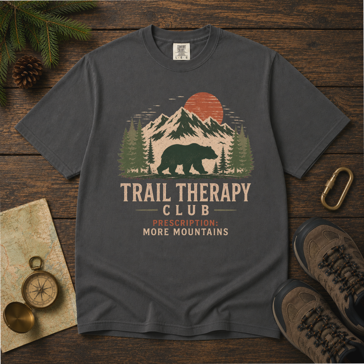 Trail Therapy Club – Bear Hiking T-Shirt | Explorer Edition