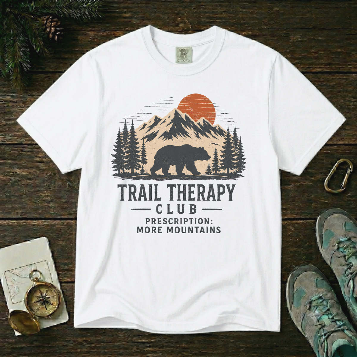 Trail Therapy Club – Bear Hiking T-Shirt | Explorer Edition