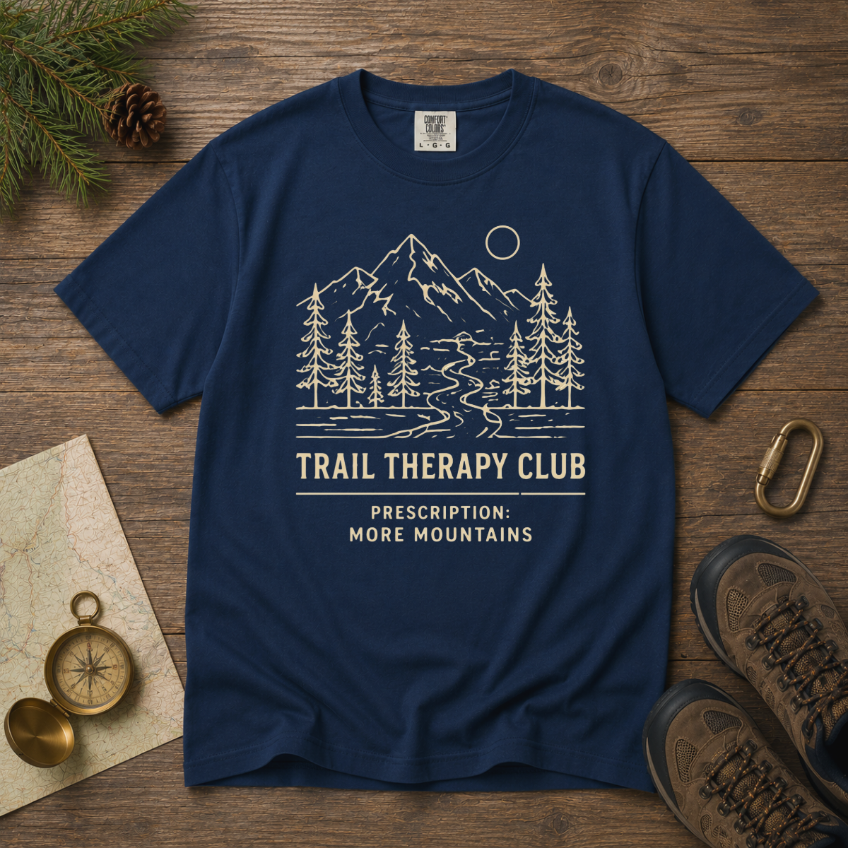 Trail Therapy Club – Minimal Mountain T-Shirt | Explorer Edition