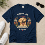 Yellow Labrador Dog Mom T-Shirt | Fueled by Coffee & Lab Love