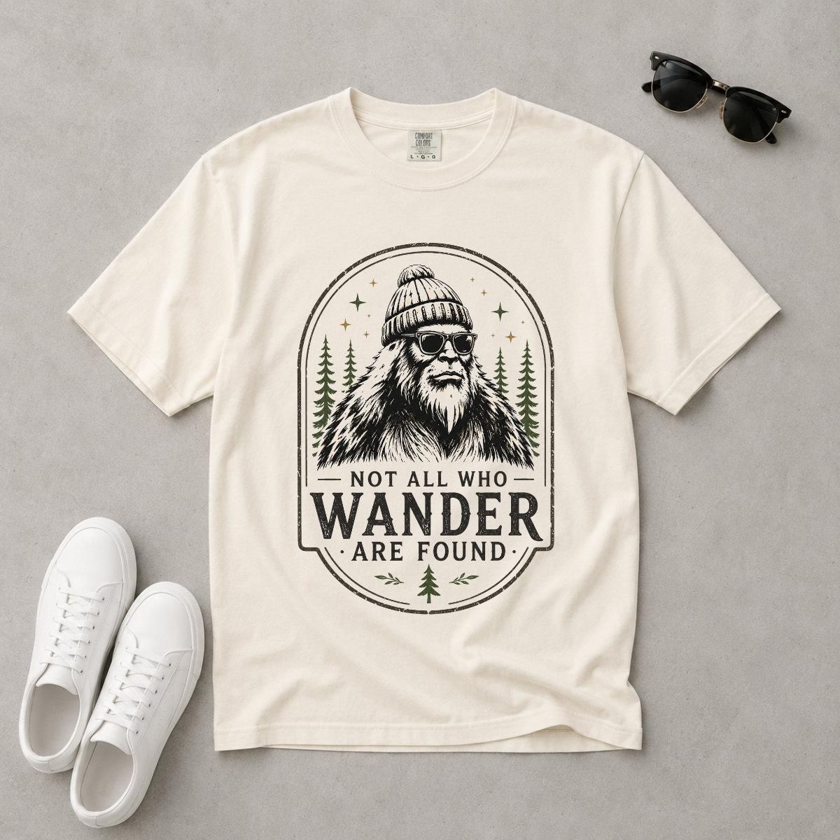 Not All Who Wander Are Found – Funny Bigfoot T-Shirt | Outdoors Edition